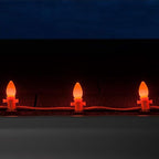 Wintergreen Lighting 25 Pack OptiCore C7 LED Christmas Light Bulbs - Replacement LED Christmas Lights Heavy Duty Premium Outdoor Christmas Lights, E12 Base (Amber/Orange Smooth)