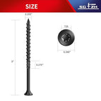 #10 x 2-1/2" Deck Screws (71Pcs) 1lb. Carbon Steel, Black, Flat Head, Rust Resistant epoxy Coated, with T25 Star Bit
