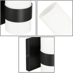 XiNBEi Lighting Black Wall Sconce, Modern Bathroom Sconce Light with White Glass Single Wall Light Fixtures for Hallway Bedroom & Living Room Corridor XB-W1185-MB