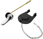 Toilet Handle Replacement Kit, Front Mount H59 Brass Lever, 2-Inch Universal Toilet Flush Valve Flapper, 9.88-Inch Stainless Steel Chain, Compatible with Most Toilets, WC Repair Parts.