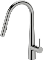 Bath Royale Modern Kitchen Faucet with Pull Out Spray - Single Control, All Metal, Stainless Steel