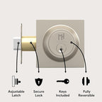 Mega Handles - Prime Deadbolt I Entry Deadbolt Lock - Heavy Duty Square Locking Deadbolt for Left or Right-Handed Doors - Interior/Exterior - Satin Nickel