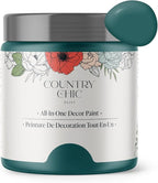 Country Chic All-in-One Chalk Paint for Furniture, Cabinets, Home Decor, Eco-Friendly, Matte Finish, Built-In Primer & Top Coat for Wood, Metal - Aurora (Teal Blue) - Pint 16 oz (475 ml)