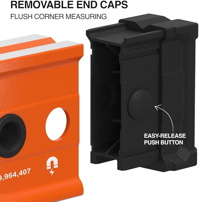 Klein Tools 93524MAG 24-Inch Box Level, Magnetic Box Beam Bubble Level, 3 Vials, High Visibility Orange, Aluminum Body, V-Groove and Magnet Track