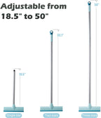 BOOMJOY Floor Scrub Brush with Long Handle, 2 in 1 Scrape and Brush, Stiff Bristles for Cleaning Bathroom, Patio, Garage, Kitchen, Deck, Tile, Blue