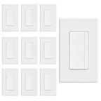 ELEGRP Dimmer Switch, Digital Dimmer Light Switch for LED Lights 150W, INC/HAL 450W, 3 Way LED Dimmer Switch, Needs Neutral Wire, Wall Plate Included, UL Listed, 10 Pack, Matte White