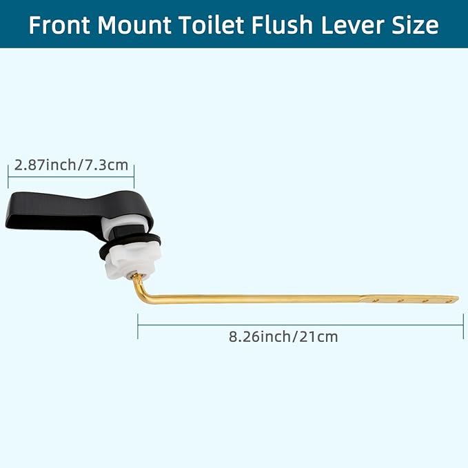 Hygie Rinse 2PCS Metal Toilet Handle Lever Flush Replacement, Universal Front Mount Toilet Handle with Stainless Steel Flapper Chains, Toilet Repair Kit, Oil Rubbed Bronze