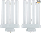 Diodesy- FML27/30K/2PK Fluorescent 27W 3000K Warm White Quad Tube FML CFL Plugin Light Bulbs, 4-Pin GX10Q-4 Base, 3000K-Warm White 2 Pack