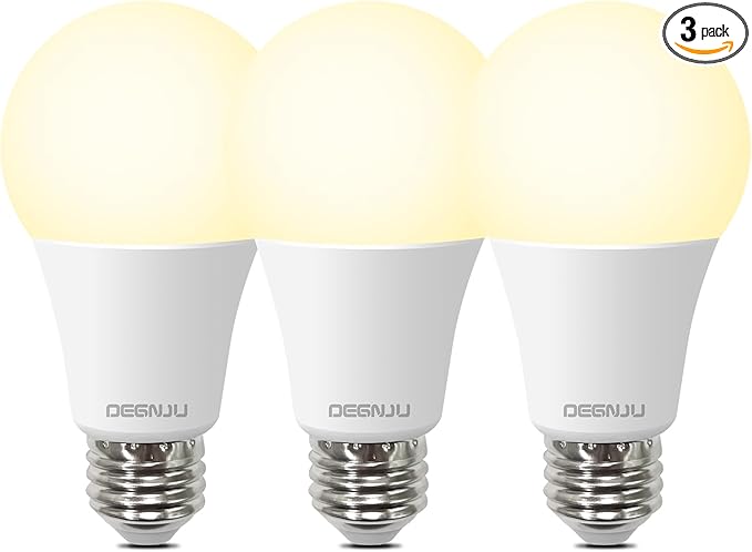 A19 LED Light Bulbs, Soft White 2700K, 100 Watt Equivalent LED Bulbs, Non-Dimmable, 1500 Lumens, 8.5W Warm White LED Bulbs for Bedroom Living Room, 3 Pack