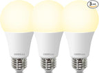 A19 LED Light Bulbs, Soft White 2700K, 100 Watt Equivalent LED Bulbs, Non-Dimmable, 1500 Lumens, 8.5W Warm White LED Bulbs for Bedroom Living Room, 3 Pack