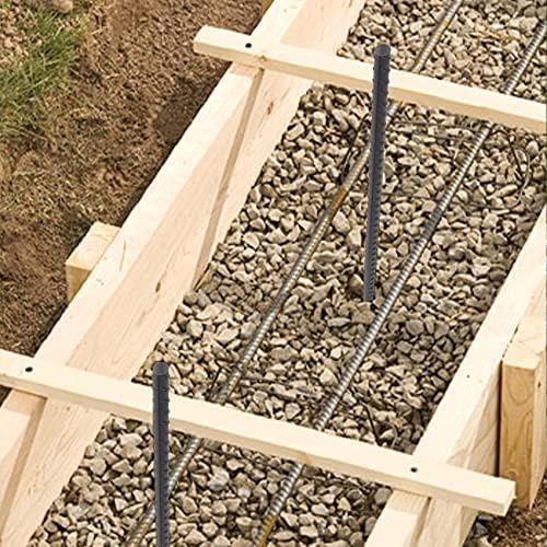 AAGUT Rebar Stakes 24 Inch 10 Pcs Landscape Timber Spikes 1/2", Heavy Duty Straight Garden Plant Stakes for Concrete Forming, Ground Anchors with Chisel Point End, Black