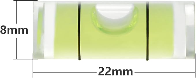JYK Mini Cylindrical Level 20pcs,8x22m Small Horizontal Bubble Levels - Ideal for Measuring, Layout & DIY Projects