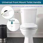 Universal Metal Front Mount Toilet Handle Replacement Kit Compatible with Kohler Toilet Tank Parts, 2Pack Toilet Flush Lever Handle with Flapper Chains, White