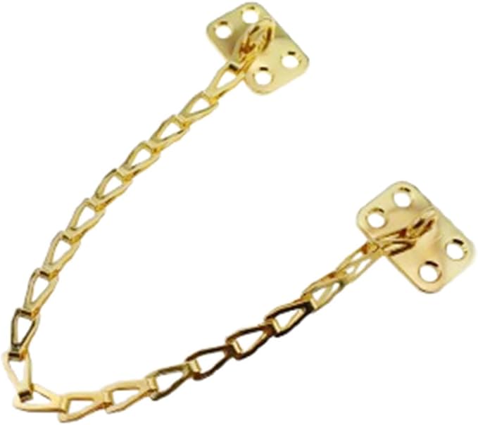 Furniture Chain Hardware 30.48 cm Solid Polished Brass Beam Chain Door Window Safety Lock Fall Protection Chain Used to Restrict Windows Box Lids Cabinets Door Openings Range Gold