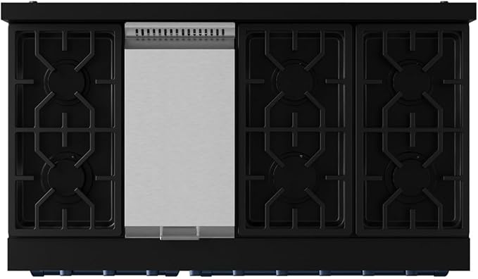 Gordon Ramsay by THOR Kitchen 48 Inch Professional Liquid Propane Range with Tilt Panel Touch Control in Black/Navy Blue