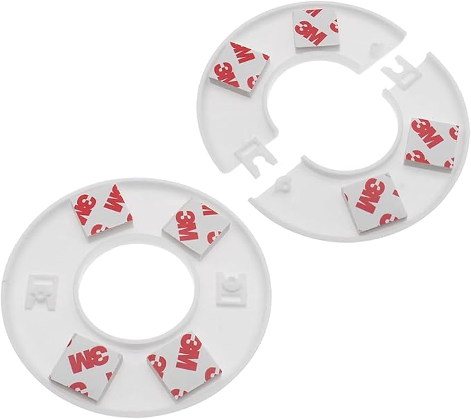 2 Pack Wall Split Flange ABS Round Escutcheon Plate for 1-3/4"/ 44mm Diameter Pipe Faucet Decoration Accessories (White)