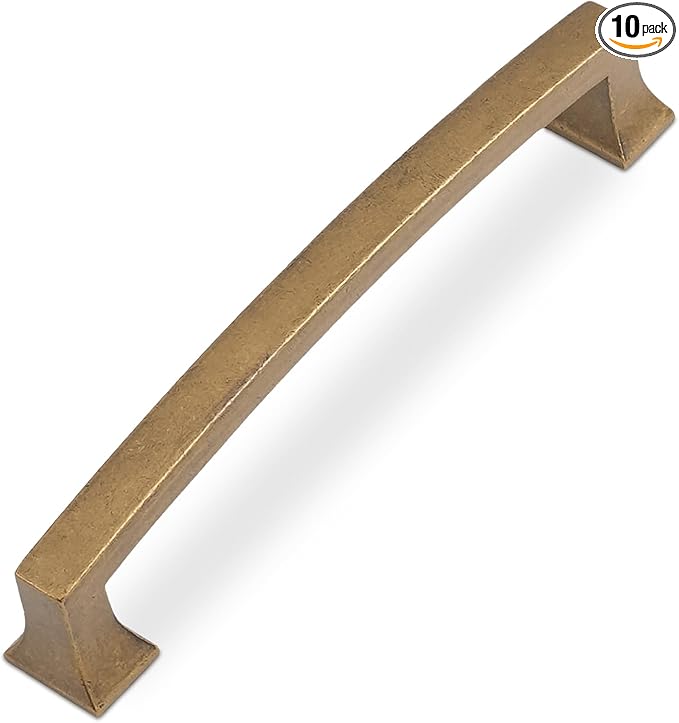 COTYKILEY 10 Pack 5 Inch(128mm) Antique Brass Kitchen Cabinet Handles Cabinet Pulls Vintage Drawer Pulls Aged Gold Bronze Kitchen Cabinet Hardware