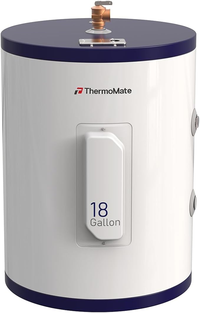 ThermoMate Tank Water Heater Electric, 18 Gallon Small Point of Use Residential Hot Water Heater for Washing & Shower, 120Volt 1500W Compact, Adjustable Thermostat, UL Listed