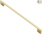 Alzassbg 5 Pack Matt Gold Cabinet Pulls, 10 Inch(256mm) Hole Centers Rectangle Cabinet Handles Kitchen Pulls for Drawers and Cabinets AL3051MGP