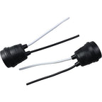 FDXGYH 6pcs Light Bulb Base E27 Waterproof Pigtail Lamp Holder Socket with Cord(Black)