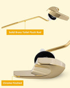 2 Pack Universal Polished Gold Toilet Handle Replacement Kit, Side/Angle Mount Toilet Flush Handle Compatible with Kohler K-GP30324-CP/TOTO/American Standard, Stainless Steel Flapper Chain