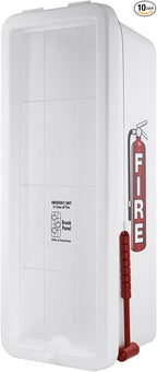 Fire Extinguisher Cabinet Fire Extinguisher Box Outdoor Fire Cabinet Mounted Fire Extinguisher Cabinet Fire Extinguisher Cover (White with Hammer Attachment, Rx350, Plastic, 20 Pounds, 10, AKA1)