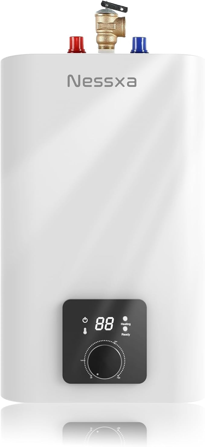 8 Gallon Electric Mini Tank Water Heater, 110V 1500W Point of Use On Demand Under Sink Instant Hot Water Heater for Home Kichen Bathroom