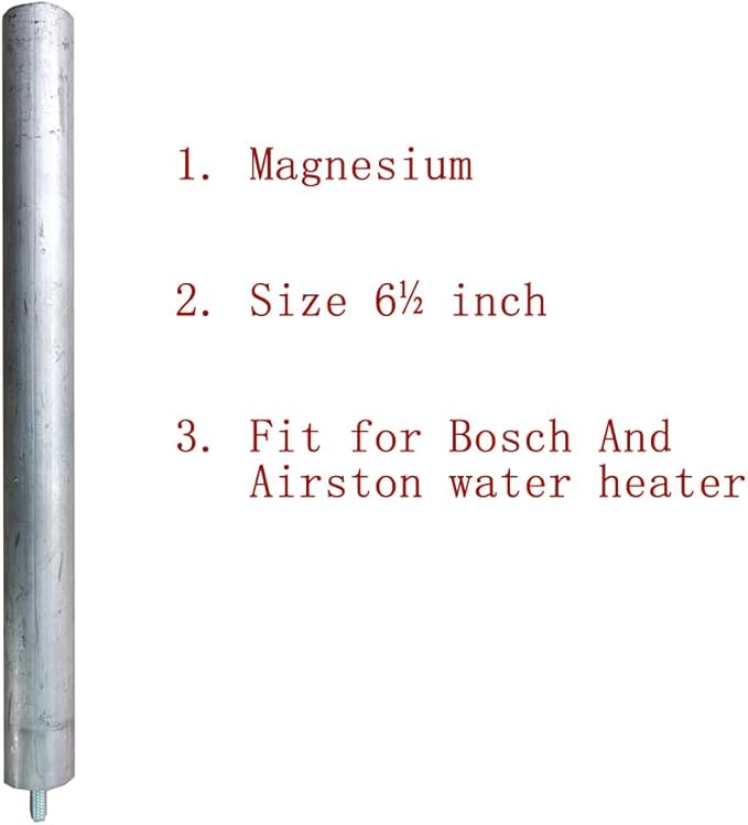 2 Pack Anode Rod for RV Water Heater, Apply to Airston and Bosch 3000T ES2.4 ES4 Water heaters Anode rods Replacement Part 7738007315 - Size 6½ in - Magnesium with 1 Year Warranty