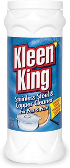 King Kleen Stainless Steel Cookware Cleaner and Copper Cleaner (14 oz, 1 Pack) Helps Remove Stains and Tarnish from Pots and Pans, Multi-Purpose Metal Cleaner, Powder Form