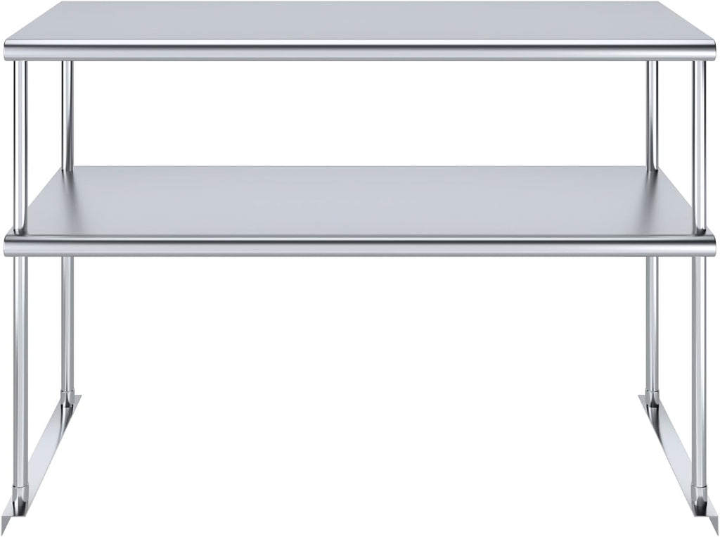 AmGood Stainless Steel Double-Tier Shelf | Work Table Overshelf | NSF Certified | Fits Over Tables | Many (48 in. Long x 18 in. Deep)