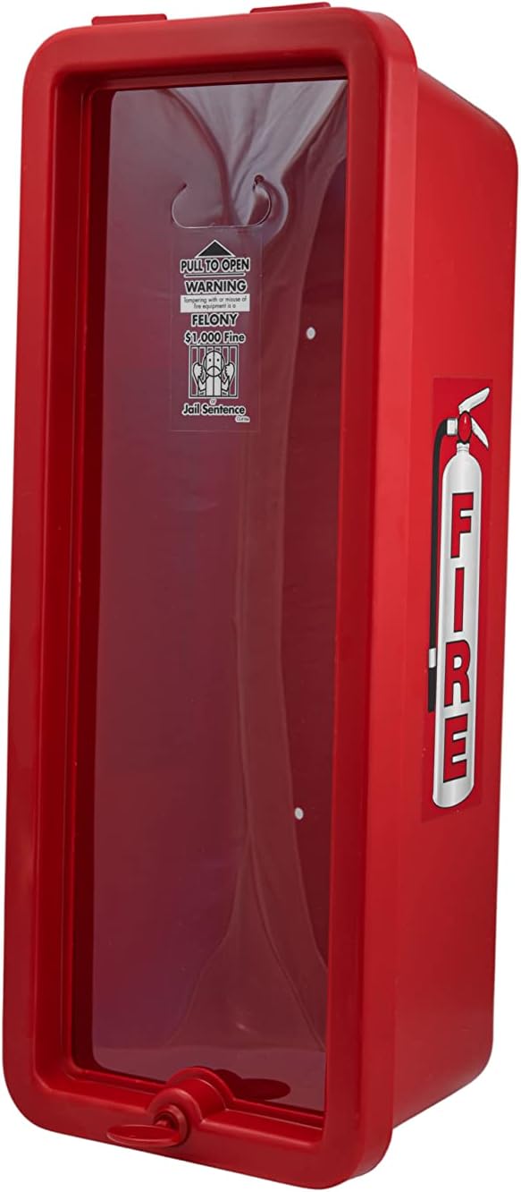 PRO&Family Fire Extinguisher Cabinet (Red, Plastic, Wall Mount, Rx350, 10 Pounds, 9x7x23 Inches)