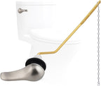 Hygie Rinse Metal Toilet Handle Replacement Kit Universal Side Mount Fit, Toilet Lever Compatible with American Standard/Glacier Bay/Gerber, Toilet Flush Handle with Flapper Chain, Brushed Nickel
