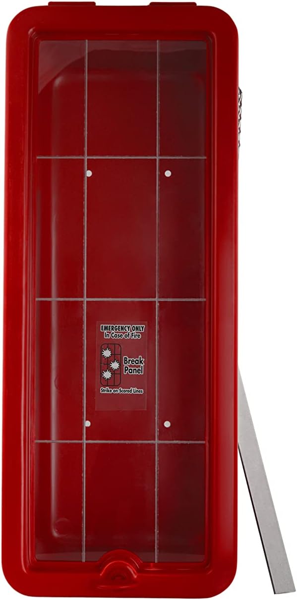 Fire Extinguisher Cabinet Fire Extinguisher Box Outdoor Fire Cabinet Mounted Fire Extinguisher Cabinet Fire Extinguisher Cover (Red with Breaker Bar Attachment, Rx350, Plastic, 10 Pounds, 4, AKA1)