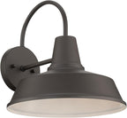 Builder Essentials Heritage Collection Gooseneck RLM Style Outdoor Farmhouse Barn Light with 12in Shade in Anti-Rust Dark Bronze Finish, Overall Extension 14in E26 Base Lamp
