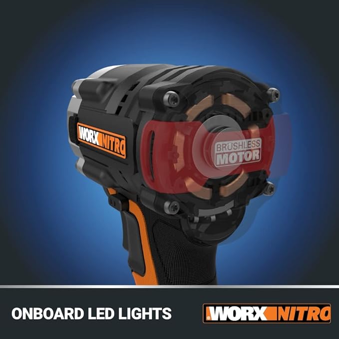 WORX Nitro WX272L 20V Power Share 1/2" Cordless Impact Wrench with Brushless Motor