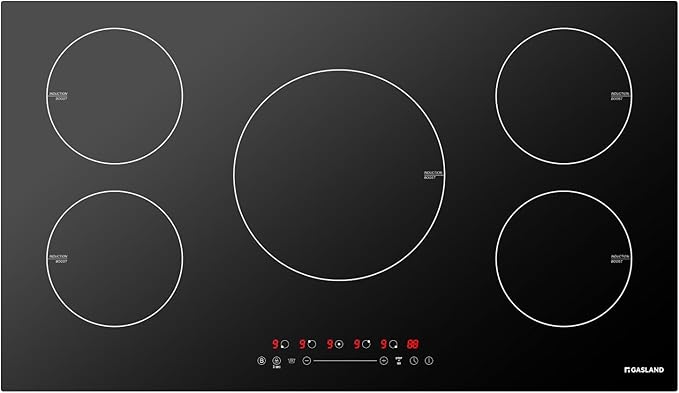 GASLAND 36 Inch Induction Cooktop 5 Burners, 7400W Built-in Induction Stovetop with Booster and Timer, 220-240V Electric Hob, 9 Power Levels, Senor Touch Control, Child Safety Lock, Hard Wire