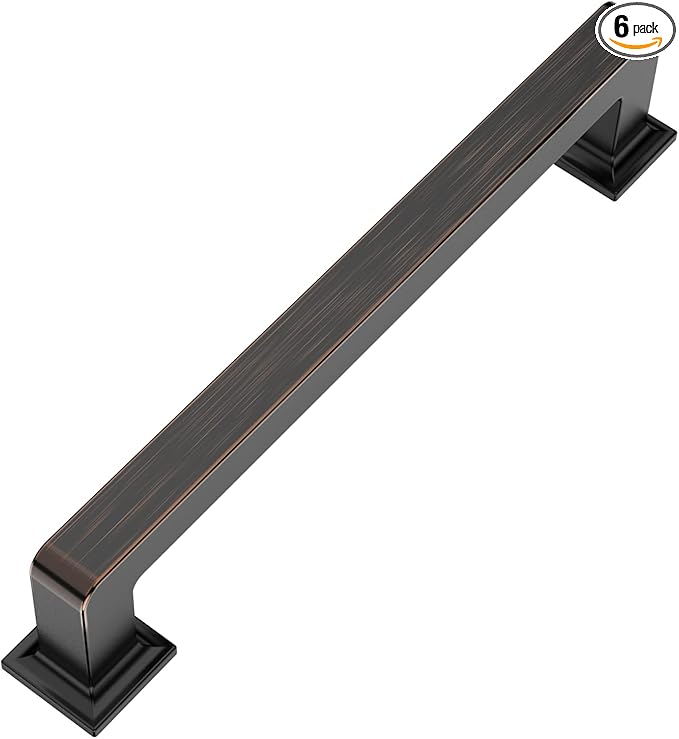 6 Pack 5 Inch Oil Rubbed Bronze Cabinet Handles - Kitchen Hardware Pulls for Cabinets and Cupboards