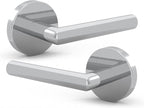 Mega Handles Ronn Dummy Lever Door Handle Set for Closet or French Doors, Single Side, Non-Turning Reversible Door Levers, Fits All Standard Door Sizes, Screws Included - Polished Chrome (2 Pack)