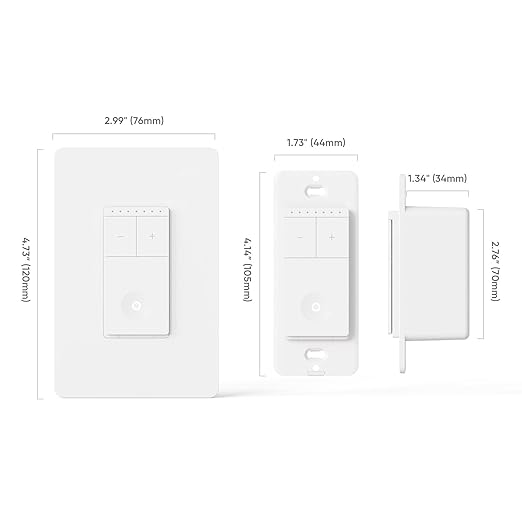 TREATLIFE 3 Way Smart Dimmer Switch, Smart Switch Compatible with Alexa and Google Assistant, 2.4GHz WiFi Light Switch, Schedule, Neutral Wire Needed, No Hub Required, 1 Pack