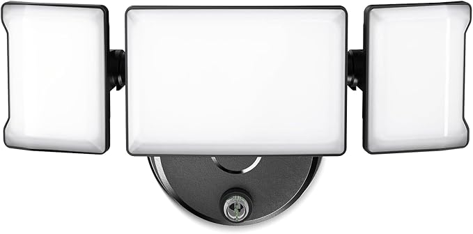 Olafus 60W Flood Lights Dusk to Dawn Outdoor Lighting, IP65 Waterproof LED Security Light with Photocell, 6000LM Dusk Dawn Outside Light, 6500K Black Exterior Floodlight for Yard Garden Porch