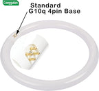 FC12T9/DX 32W 12 inch T9 Circular Light Bulb Daylight, Round Fluorescent Circline Bulbs FC12 T9 32 Watts Kitchen and Bath, G10q 4 Pin Prong, 6500K, 2 Pack