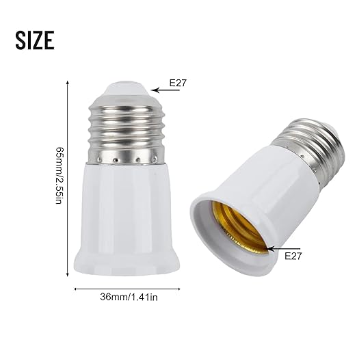 E26 to E26 Socket Extender, 3CM/1.2IN Socket Extension, Lamp Bulb Socket Extension, Lamp Holder Adapter165℃ Heat-Resistant No Fire Hazard, Standard Light Bulb Base Extensio (5)