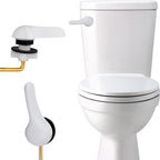 iFealClear 2 Pack Toilet Handle Kit, Universal Front Mount Tank Flush Lever, Solid Brass Trip Lever Fits Most Toilets, White