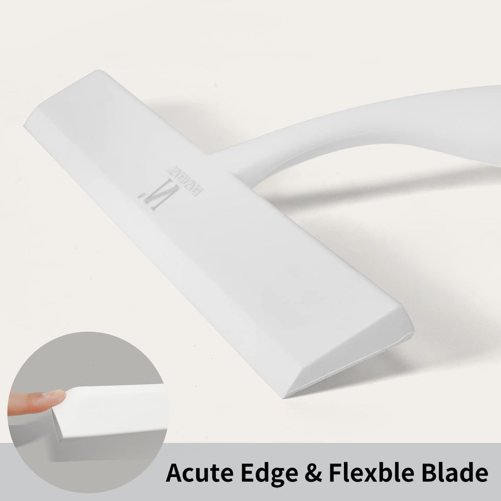 Shower Squeegee for Glass Doors & Microfiber Scrubber Kit 11Inch Window Washing Tools with Non-Slip Handle and Adhesive Hook