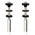 Universal Toilet Tank to Bowl Bolts Kit, Heavy Duty Toilet Bolts, Waterproof Stainless and Rubber Washers Gaskets with Extra Long Nut Screw for Fastening (Silver) (2, Long)
