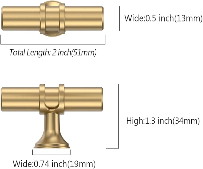 Asidrama 10 Pack Champagne Bronze Kitchen Cabinet Knobs Cabinet Hardware Zinc Knobs for Dresser Drawers