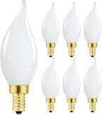 E12 Dimmable LED Bulb 40 watt Candelabra Light Bulbs 3000K Soft White Chandelier Light Bulbs 4W Frosted E12 Vintage LED Filament Vintage Candle Bulb with Decorative, 400lm, 6Pack.
