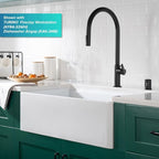 KRAUS Oletto High-Arc Single Handle Pull-Down Kitchen Faucet in Matte Black, KPF-2821MB