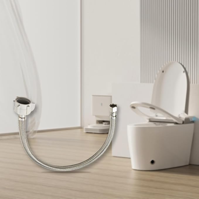 (12pcs 20 inch) PLUMBINGMASTER Toilet Water Supply Line,3/8" Comp x 7/8" BC Braided Stainless Steel Toilet Supply Line,Toilet Connector Hose with Anti-Leaking Brass Nut