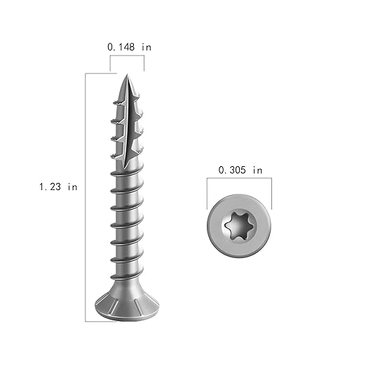 #8 * 1-1/4" 304 Stainless Steel Deck Screws, (3900pcs) 15 lbs.Exterior Wood Screws, Rust Resistant epoxy Coated, Bronze, T20 Star Bit